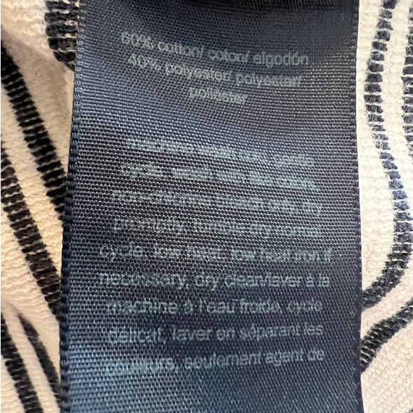 Tommy Hilfiger Cowlneck Pullover Top with Black and White Stripes Size Medium - Picture 5 of 5